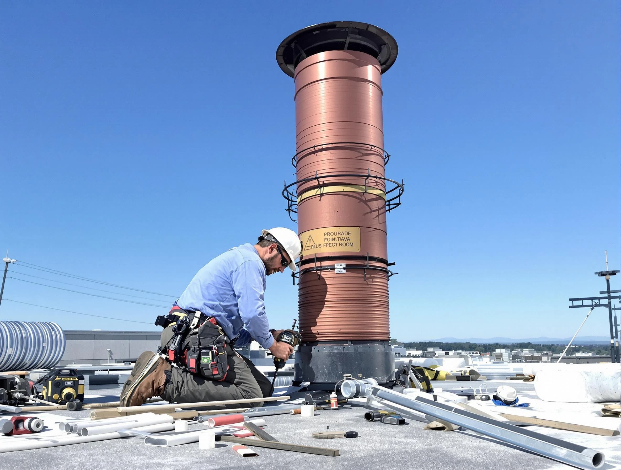 Installed chimney liner by Mansfield Chimney Sweep in Mansfield, MA