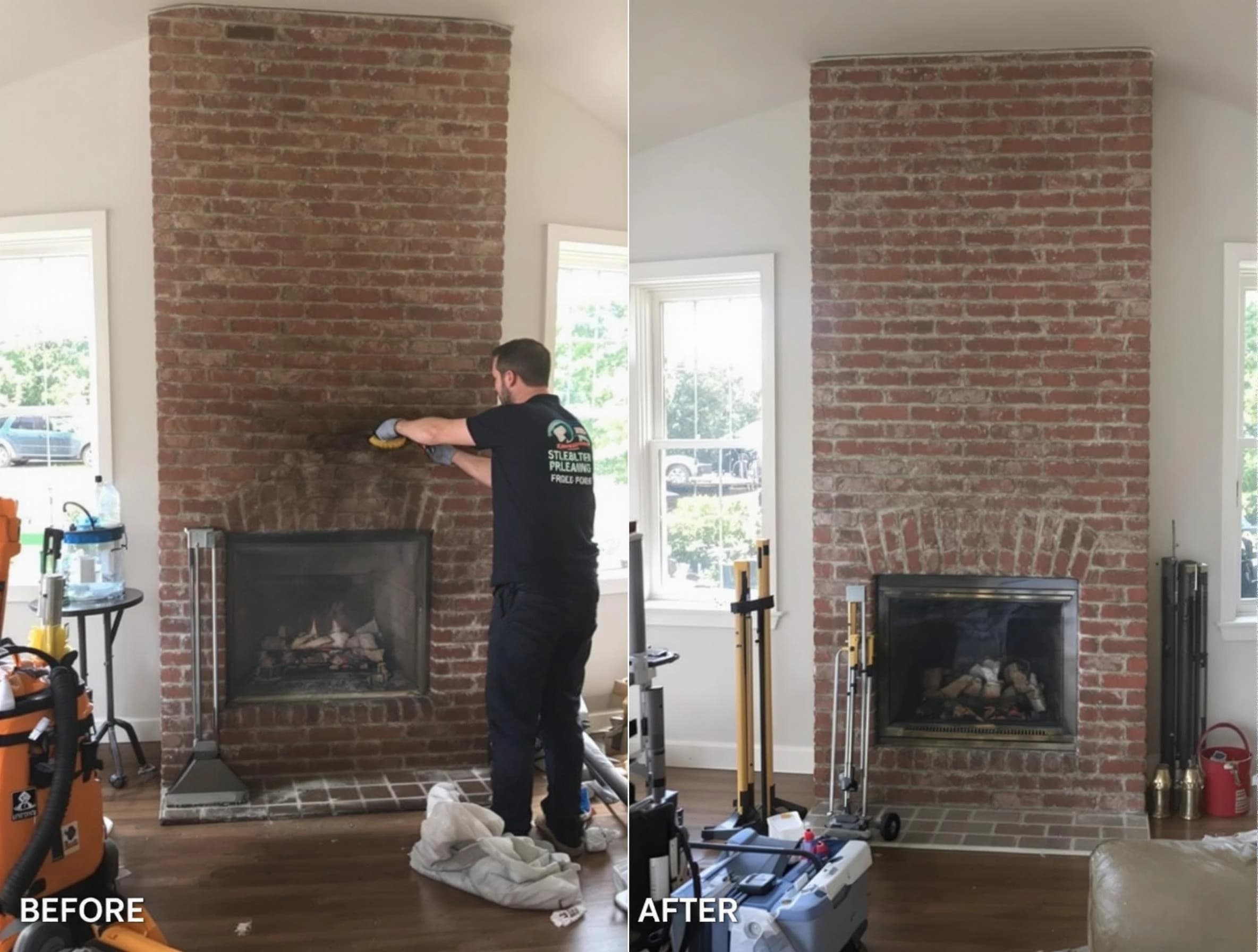 Finished chimney sweeping service by Mansfield Chimney Sweep in Mansfield, MA