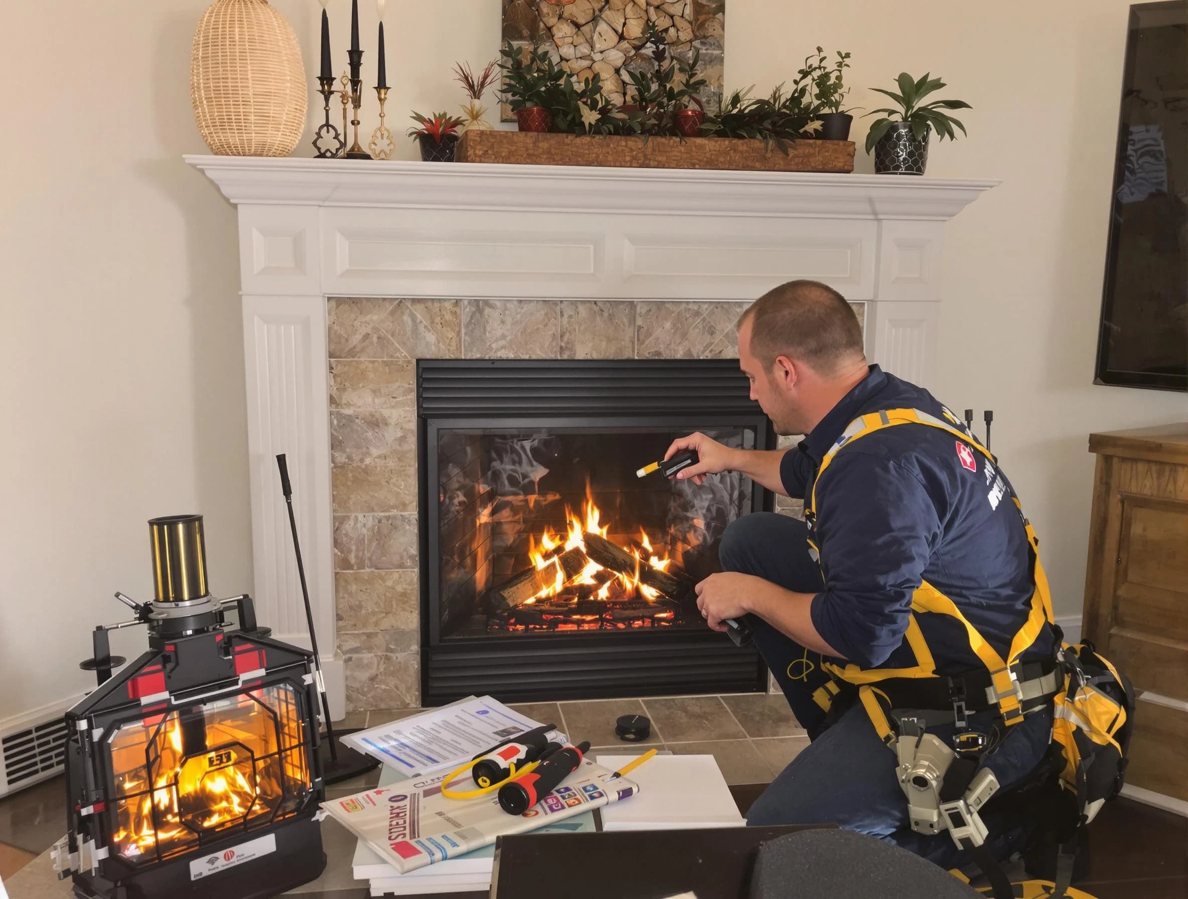 Safety-focused fireplace inspection by Mansfield Chimney Sweep in Mansfield, MA