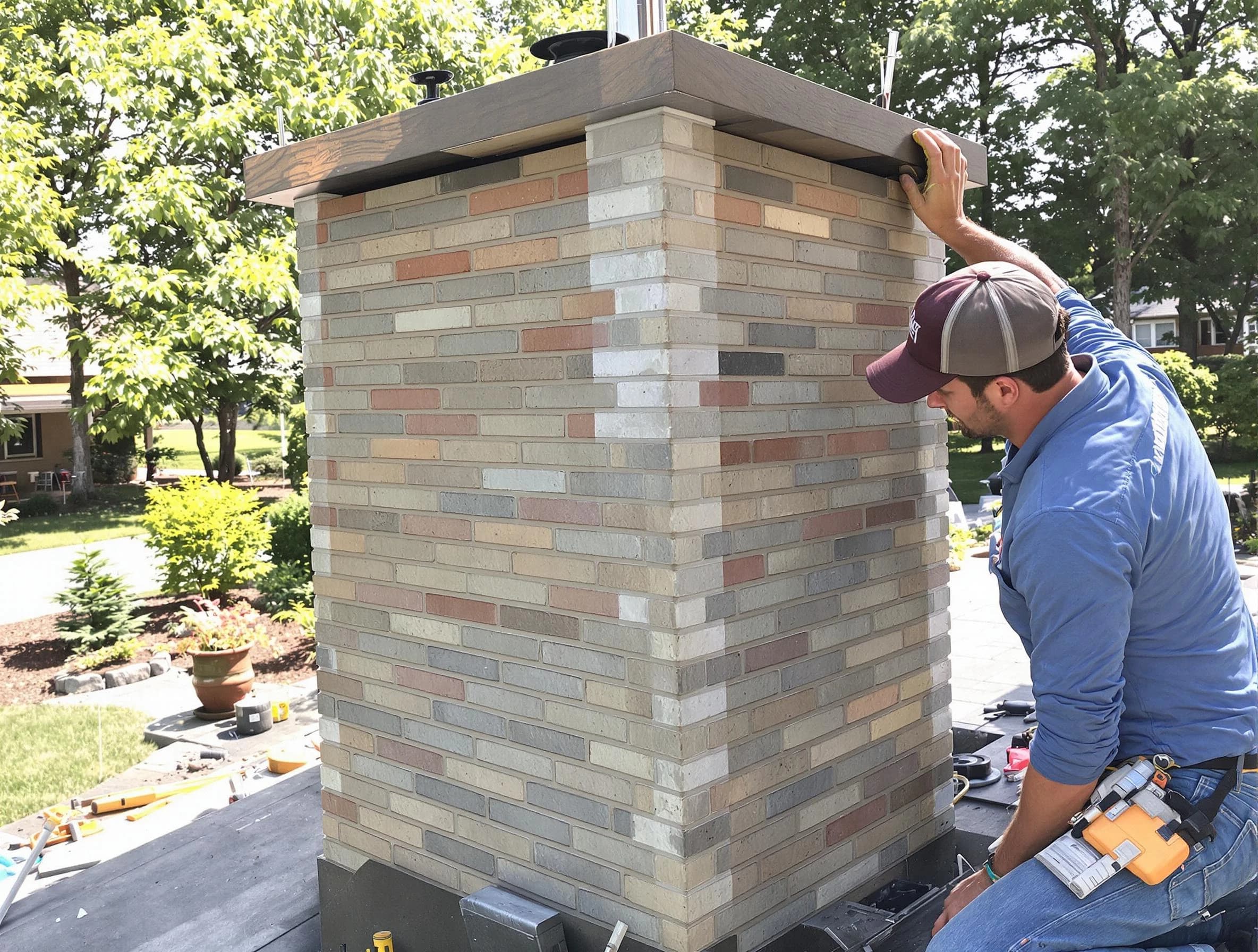 Mansfield Chimney Sweep completing a modern chimney remodel in Mansfield, MA