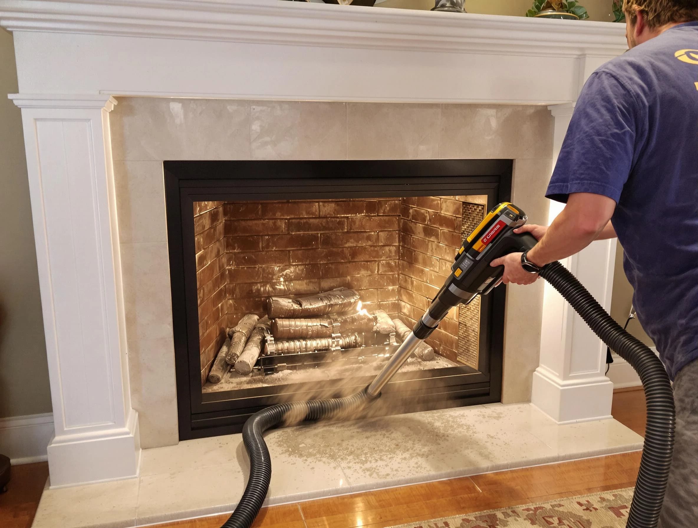 Fireplace cleaning performed by Mansfield Chimney Sweep in Mansfield, MA