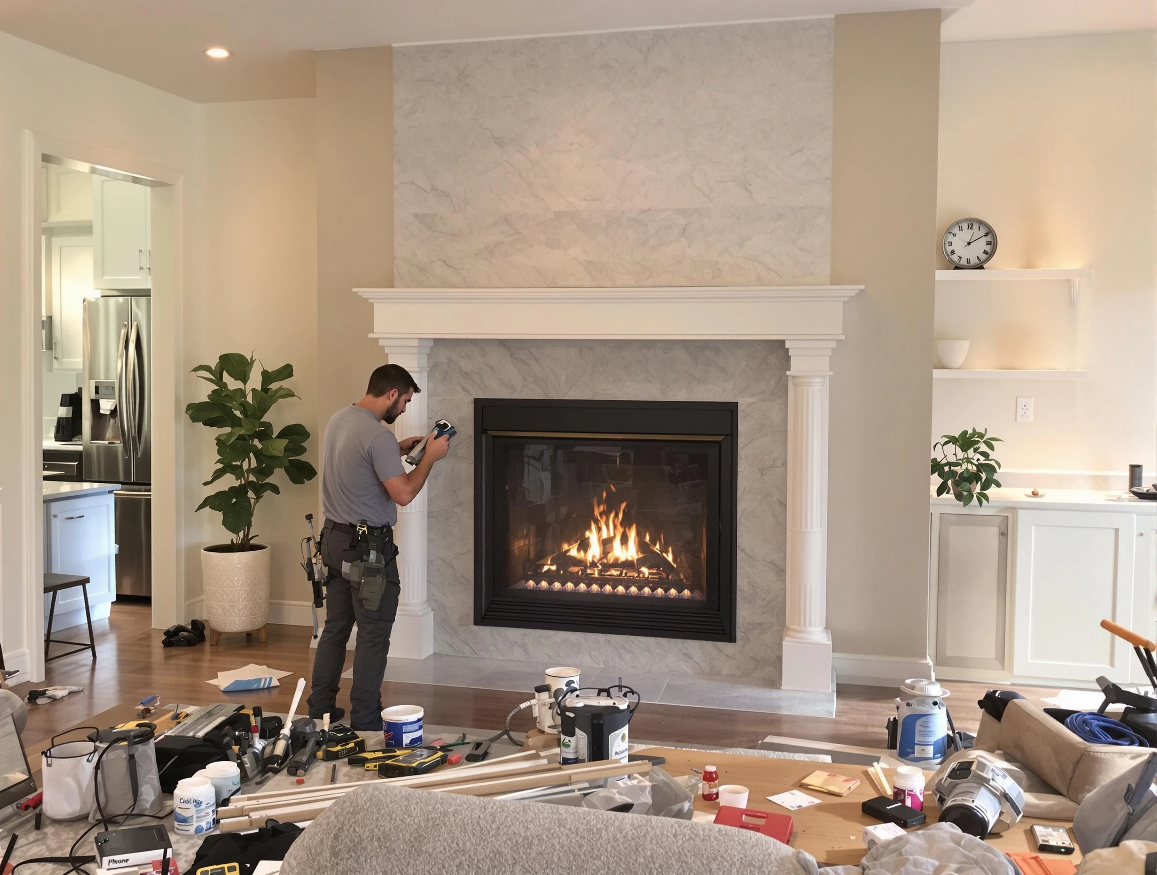 Newly installed fireplace by Mansfield Chimney Sweep in Mansfield, MA