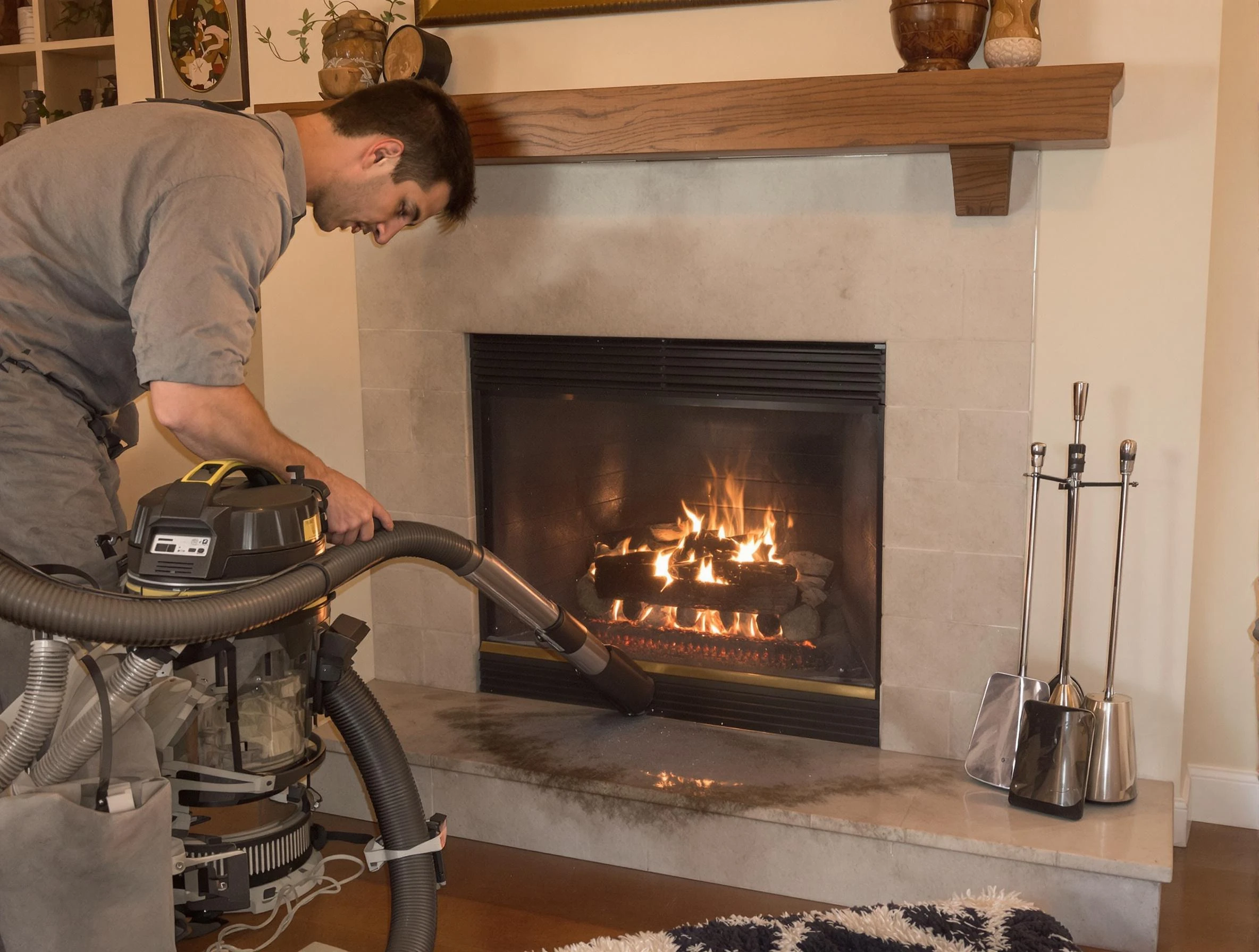 Routine fireplace upkeep by Mansfield Chimney Sweep in Mansfield, MA