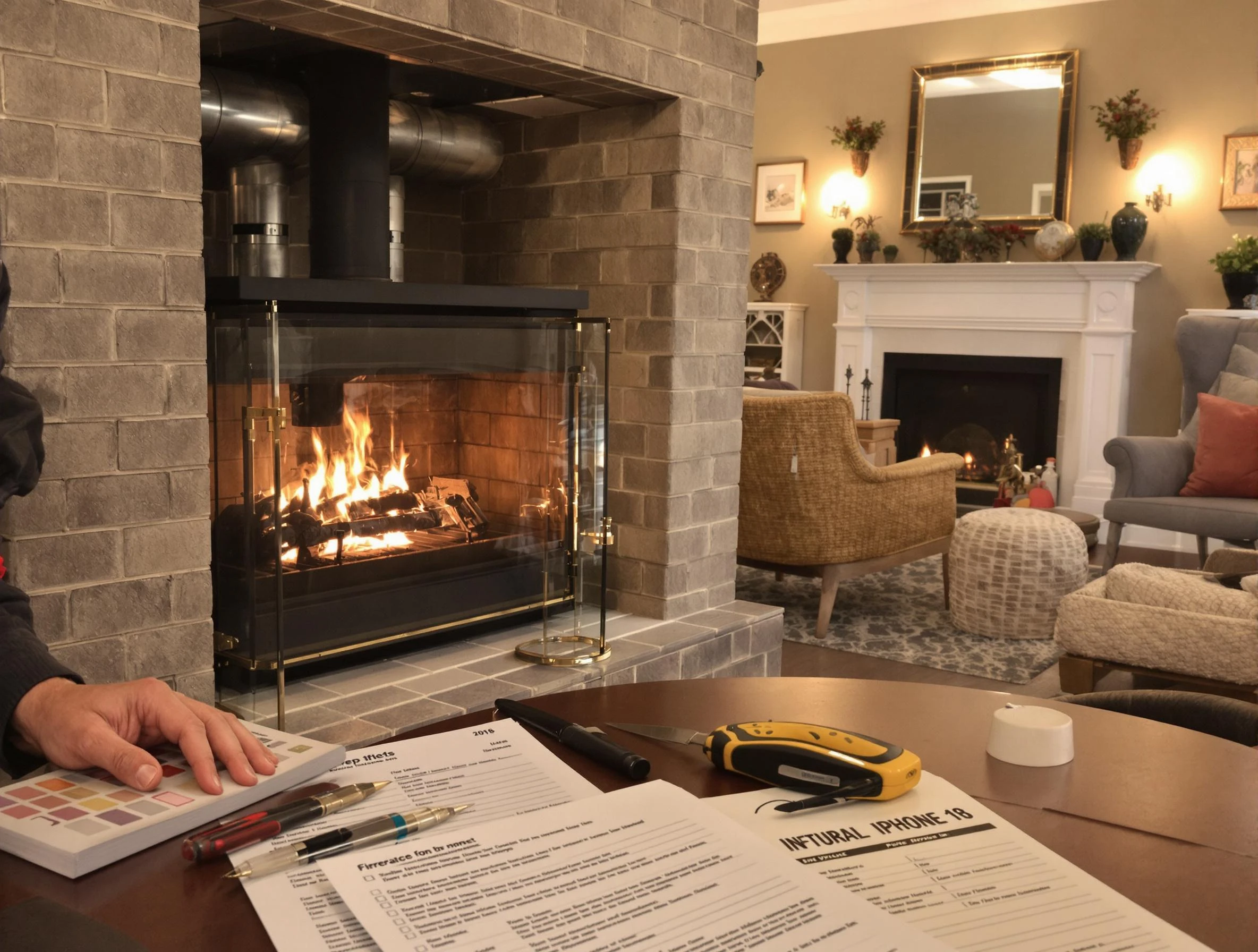 Mansfield Chimney Sweep verifying fireplace safety measures in Mansfield, MA